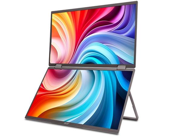 Acer LCD PD193QEbmiuux DUAL SCREEN 18,5" IPS LED, 1920x1080, 1xHDMI + 2xType-C + Audio Out, repro 2Wx2, VESA 75x75,