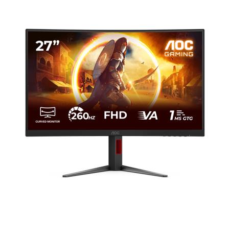 AOC LCD herní C27G4Z2 27" zakřivený VA/1920x1080@260Hz/0,3ms/300cd/2xHDMI/DP/Repro/Pivot/HAS/Pivot/VESA