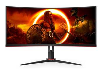 AOC LCD herní CU34G2XP 34" zakřivený VA/3440x1440@180Hz/1ms/400cd/2xHDMI/2xDP/4xUSB/HAS/VESA