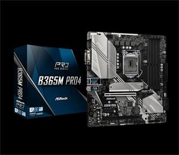 ASROCK MB B365M PRO4 (intel 1151v2 coffee lake, 4xDDR4 2666MHz, VGA+DVI +HDMI, USB3.1, 6xSATA3 + 2xM.2, 7.1, GLAN, mATX)