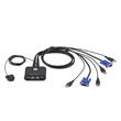 ATEN 2-Port USB VGA Cable KVM Switch with Remote Port Selector