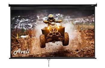 AVELI nástěnné projekční plátno, 221x125cm (16:9) 100", černý tubus