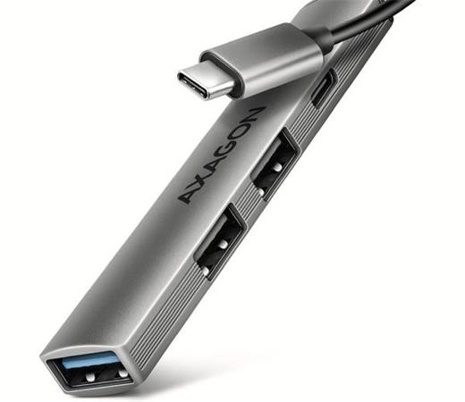 AXAGON HUE-STC, 4x USB ALU STRIP hub, 1x USB-A 5Gbps, 2x USB-A & 1x USB-C 480Mbps, kabel USB-C 12cm