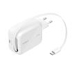 Belkin BOOST CHARGE™ PRO Duální 67W USB-C Power Delivery GaN PPS nástěnná nabíječka + 1m zatahovací USB-C kabel, bílá