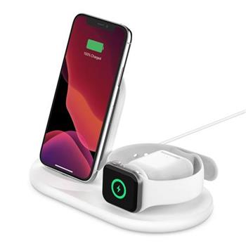 Belkin BOOST CHARGE™ Qi 3v1 Bezdrátové nabíjení pro iPhone/Apple Watch/AirPods, bílá