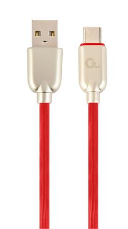CABLEXPERT Kabel USB 2.0 AM na Type-C kabel (AM/CM), 1m, pogumovaný, červený, blister, PREMIUM QUALITY