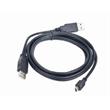 CABLEXPERT Kabel USB A-MINI 5PM 2.0 1m DUÁLNÍ pro extra napájení