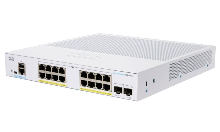 Cisco switch CBS250-16P-2G (16xGbE,2xSFP,16xPoE+,120W,fanless) - REFRESH