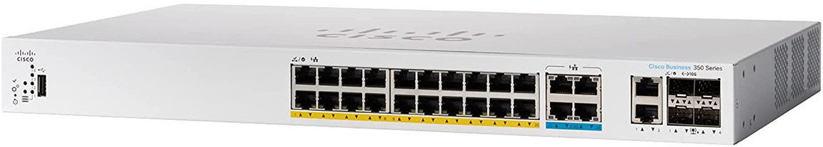 Cisco switch CBS350-24NGP-4X-EU (16xGbE,8x5GbE,2x10GbE/SFP+ combo,2xSFP+,48xPoE+,8xPoE++,375W) - REFRESH