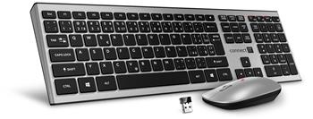 CONNECT IT Combo bezdrátová stříbrná klávesnice + myš, (+2x AAA +1x AA baterie z