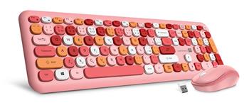 CONNECT IT FASHION combo bezdrátová růžová klávesnice + myš, (+1x AAA +1x AA bat
