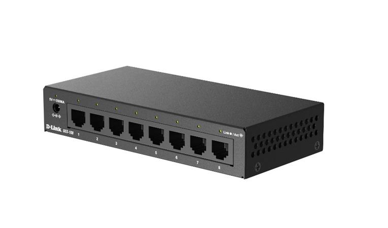 D-Link 5-Port Fast Ethernet Unmanaged Desktop Switch, DES-108/V