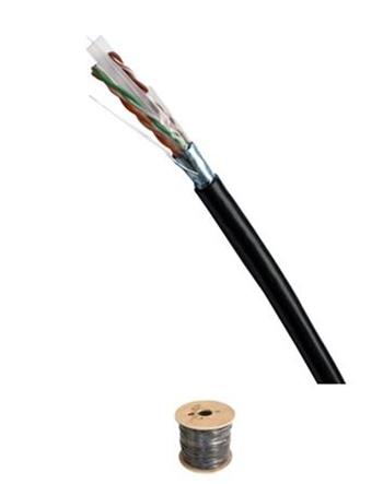 DATACOM FTP drát CAT6 PE,Fca 500m cívka černý OUTDOOR