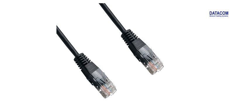 DATACOM Patch cord UTP CAT5E 1,5m černý