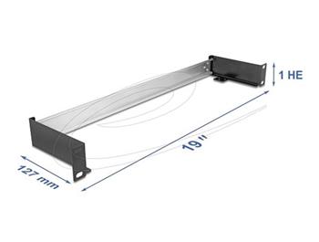 Delock 19” Kolejnice dle normy DIN, k vodorovné nebo svislé instalaci, 1U, kovová, černá