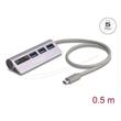 Delock 3 portový rozbočovač USB 5 Gbps včetně čtečky karet SD a Micro SD s konektorem rozhraní USB Type-C