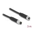 Delock 4 pinový kabel M8, A-kódovaný, ze zástrčkového na zásuvkový konektor, PUR (TPU), 3 m