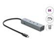 Delock 5 portový rozbočovač USB Type-C™, 10 Gbps, s video výstupem 8K a PD3.0 100 W