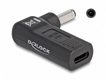 Delock Adaptér na kabel na nabíjení laptopu, ze zásuvky USB Type-C™ na zástrčku Dell 4,5 x 3,0 mm, úhlový 90°