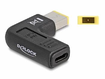 Delock Adaptér na kabel na nabíjení laptopu, ze zásuvky USB Type-C™ na zástrčku Lenovo 11,0 x 4,5 mm, úhlový 90°