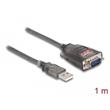 Delock adaptér USB 2.0 Typu-A na 1 x 9 pin zástrčkový konektor RS-232 D-Sub s maticemi, 3 x LED, 1m