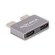 Delock Adaptér USB 40 Gbps USB Type-C™ ze 2 x zástrčkových portů na 2 x zásuvkové, k ochraně portů, kovový