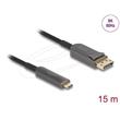 Delock Aktivní optický kabel USB Type-C™ na DisplayPort 8K, 60 Hz, 40 Gbps, 15 m, černý