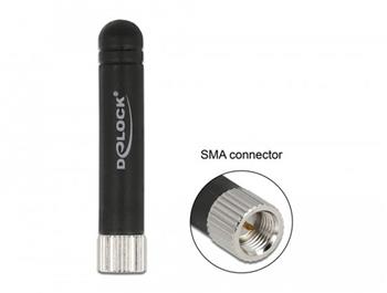 Delock Anténa ISM, 433 MHz, zástrčkový konektor SMA -0,5 dBi všesměrová, ohebná, černá