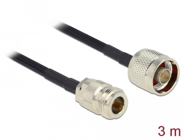 Delock Antenna Cable N plug > N jack LMR195 low loss 3 m