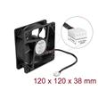Delock Axiální ventilátor: 12 V DC, 120 x 120 x 38 mm, černý