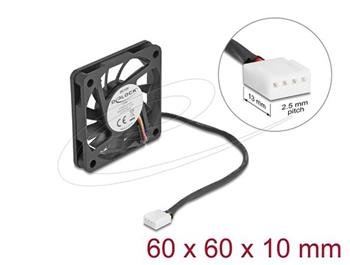 Delock Axiální ventilátor: 12 V DC, 60 x 60 x 10 mm, černý