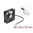 Delock Axiální ventilátor: 24 V DC, 92 x 92 x 25 mm, černý