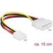 Delock Cable Power 4 pin male > 4 pin floppy female 15 cm