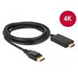 Delock Kabel Displayport 1.2 samec > High Speed HDMI-A samec pasivní 4K 3 m černý