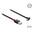 Delock Kabel EASY-USB 2.0 Typ-A samec na USB Type-C™ samec pravoúhlý nahoru / dolů 2 m černý