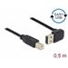 Delock Kabel EASY-USB 2.0 Typ-A samec pravoúhlý nahoru / dolů > USB 2.0 Typ-B samec 0,5 m