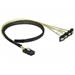 Delock Kabel Mini SAS SFF-8087 > 4 x SATA 7 pin samice 90° pravoúhlý 0,5 m
