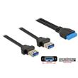 Delock Kabel USB 3.0 pin konektor samice 2,00 mm 19 pin > 2 x USB 3.0 Typ-A samice panel pro montáž 80 cm