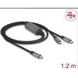 Delock Kabel USB-C™ ve tvaru Y, z 1 x zástrčky na 2 x zástrčky PD 3.0, 100 W inteligentní rozvod proudu, 1,2 m