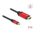 Delock Kabel USB Type-C™ na HDMI (DP Alt Mód) 8K 60 Hz s funkcí HDR 3 m červená