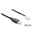Delock Kabel ventilátoru USB 2.0 ze zástrčky Typ-A na třípinový zástrčkový konektor ventilátoru, 30 cm