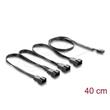Delock Kabel ventilátoru z 1 čtyřpinové zásuvky PWM na 4 x 4 pinové zástrčky PWM, černý – délka 40 cm, s větví 20 cm