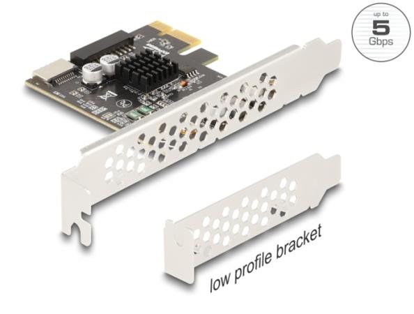 Delock Karta PCI Express x1 na 1 x interní USB 5 Gbps Type-E Key A a 1 x 19-pin zástrčkový USB - low profile