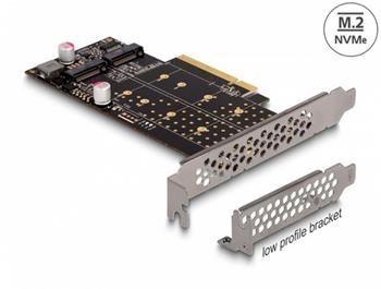 Delock Karta PCI Express x8 na 2 x interní M.2 Key M NVMe - rozvětvení - Low Profile