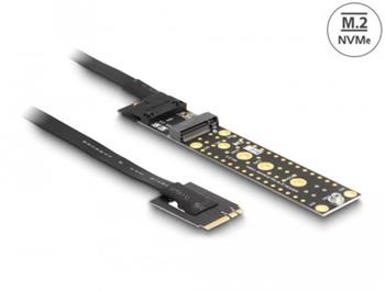 Delock Karta Riser NVMe M.2 Key A+E zástrčková na Key M Slot, s kabelem délky 20 cm
