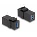 Delock Keystone modul USB 3.0 A samice > USB 3.0 A samice černá (1:1)