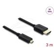 Delock Koaxiální kabel High Speed HDMI HDMI samec na Micro HDMI samec 8K 60 Hz 3 m