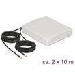 Delock LTE MIMO Antenna 2 x SMA Plug 8 dBi directional with connection cable RG-58 10 m white outdoor
