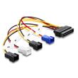 Delock Napájecí kabel SATA 15 pin samec na 4 x 2 pin ventilátor (12 V / 7 V / 5 V) 20 cm