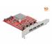 Delock PCI Express x4 Karta na 4 x externí SuperSpeed USB 10 Gbps (USB 3.2 Gen 2) USB Typ-A samice